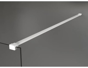 Mexen Kioto, priechodná sprchová zástena 120 x 200 cm, 8mm sklo číre/biely vzor, 2x biela stabilizačná rozpera, 800-120-002-20-97