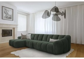 Tmavozelená rohová pohovka (ľavý roh/s leňoškou) Shell – Miuform