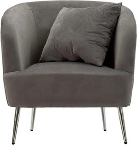 Sivé zamatové kreslo Silvery – Mauro Ferretti