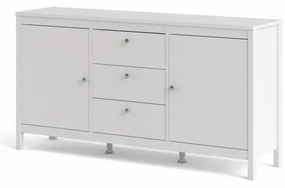 Tvilum Biely príborník SALOMO s 3 zásuvkami