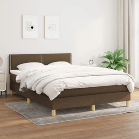 Boxspring posteľ s matracom tmavohnedá 140x200 cm látka 3140540