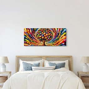 Obraz – Farebný strom s jablkami (120x50 cm)
