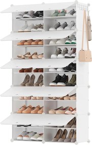 Organizér na topánky KIMBERLY, 10 boxov, biela/priesvitná SongmicsHome