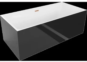Mexen Nita voľne stojaca vaňa 170 x 80 cm, biela/čierna, odtok z leštenej medi - 52091708075-65