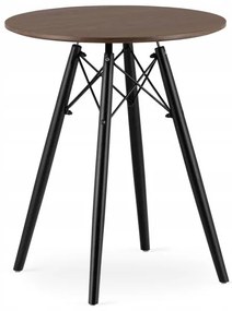 Jedálenský stôl TODI jaseň 60 cm s dvoma stoličkami ESSEN čierne