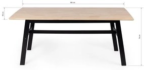 Jedálenský kaučukový stôl Lingo obdĺžnikový hnedý/čierny