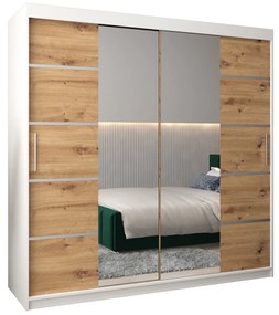 Šatníková skriňa 200 cm Verika 4 200 (biela + dub sonoma). Akcia -17%. Vlastná spoľahlivá doprava až k Vám domov. 1064304