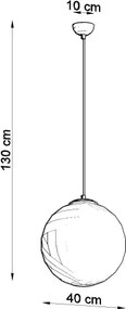 Sollux SL.0265 - Závesné svietidlo na lanku UGO 1xE27/15W/230V pr. 40 cm biela/lesklý chróm