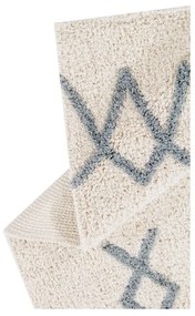 Modrý krémový prateľný ručne tkaný bavlnený koberec 120x160 cm Atlas Natural – Lorena Canals