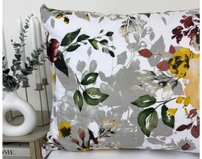 Obliečka na vankúš Colorful Flowers hnedá 70x90 cm – výrazný kvetinový vzor, 100 % bavlna, zips