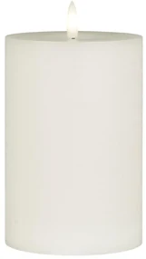 IB Laursen LED stĺpová sviečka WARM FLAME 15 cm biela