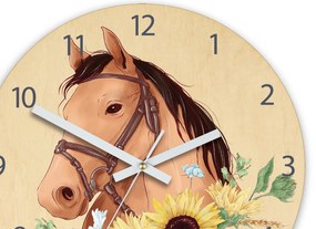 Dětské nástěnné hodiny Ami Kůň hnědý 30 cm vícebarevné