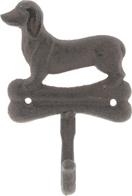 Kovový nástenný háčik Pes s kostičkou - 10 * 4 * 15 cm