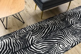 Protišmykový behúň DIGITAL zebra, biely / čierny