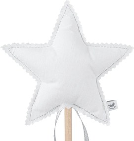 Ľanová kúzelná palička biela so striebrom