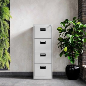 Kovová kartotéka, 4 zásuvky SARA V4, 460 x 1320 x 620 mm, šedá
