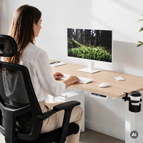 Elektrický stôl s nastaviteľnou výškou ergonomický biely/dub sonoma,1600x800 mm: ARIA