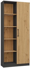 Regál Recados 1 (antracit + dub artisan). Akcia -20%. Vlastná spoľahlivá doprava až k Vám domov. 1132653