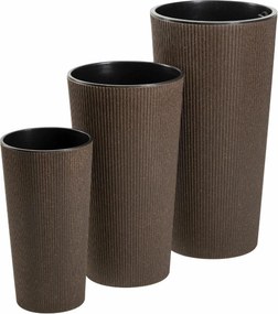 Sada 3 ks květináčů URBANIKA Coffee hnědá