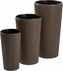 Sada 3 ks květináčů URBANIKA Coffee hnědá