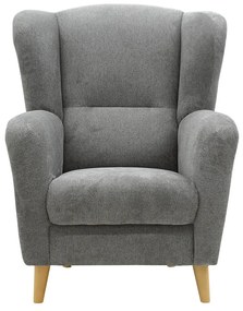 FINES sivé kreslo ušiak Aladin