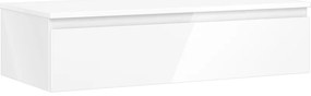 Mexen Orio, kúpeľňová skrinka 100 cm s hornou časťou, 1 zásuvka, biela lesklá, 91A10-10023-1-BFC00