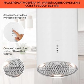 Klarstein Bolea, digestor, 38 cm, ostrovčekový, 651 m³/h, LED, filtre s aktívnym uhlím, nehrdzavejúca oceľ