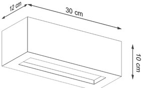 Nástenné svietidlo Vega, 1x betónové tienidlo, (30 cm)