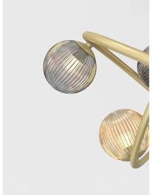 Wofi 7015-804 - LED Luster na lanku METZ 8xG9/3,5W/230V zlatá/šedá