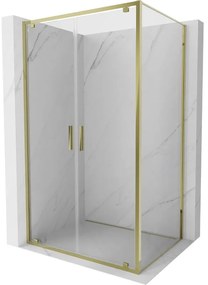 Mexen Exo, výklopný sprchový kút 80 x 90 cm, číre sklo, zlatá, 8182-080-090-50-00