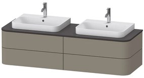 DURAVIT Happy D.2 Plus závesná skrinka pod dve umývadlá pod dosku, 4 zásuvky, 1600 x 550 x 408 mm, kameňovo šedá matná lakovaná, HP4964B9292