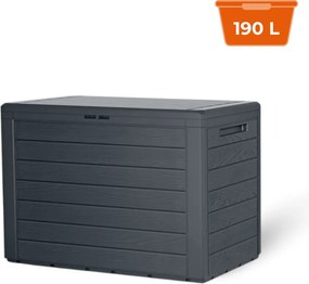 Úložný box WOODEBOX - 190L, 78x44x55cm, antracitová Prosperplast