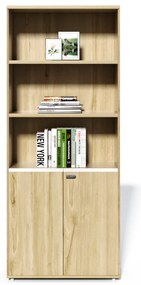 Vysoká kancelárska skriňa Houseland Profit Pro 04 prírodný dub