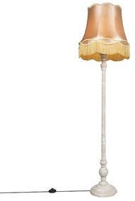 Stojaca lampa sivá s tienidlom Granny zlatá - Classico