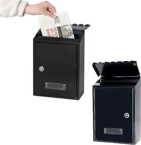 LEAN Poštová schránka, pozinkovaná oceľ 26,5x18,5x6,5cm - čierna