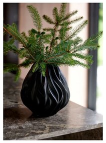 Čierna porcelánová váza Morsø Flame, výška 23 cm