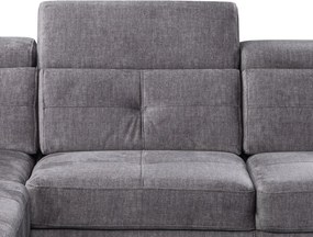 Rohová sedacia súprava Sergio, dymovo šedá látka, ľavý roh