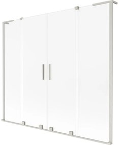 Mexen Velar L Duo, 2-krídlová posuvná vaňová zástena 170 x 150 cm, 8mm sklo námraza, brúsená oceľ, 896-170-003-32-97