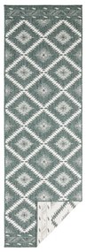 Zeleno-krémový vonkajší koberec NORTHRUGS Malibu, 250 x 80 cm