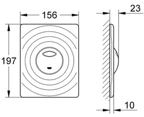 GROHE 38861000 - Ovládacie tlačidlo SURF 156 × 197 mm, lesklý chróm