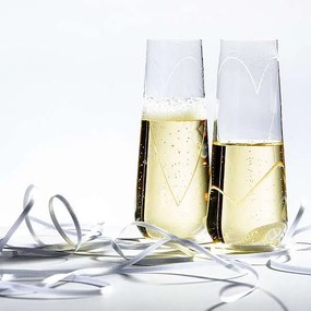 Crystalex GLASS HEART poháre na prosecco 250 ml, 2 ks