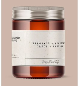 Sviečka zo sójového vosku s vôňou bergamotu a kokosu Perfumed Prague, doba horenia 40 h