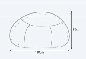 INTERMEDIC SK - Sedací vak Relax 110x70 cm | kreslo na oddych z ekokože alebo polyesteru, 300 l Farba: NC08 - Modrá tmavá (Polyester)