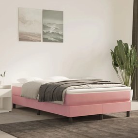 Posteľný rám boxsping s matracom ružový 120x200 cm zamat 3144326