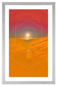 Plagát s paspartou pestrofarebná súhra - 40x60 silver