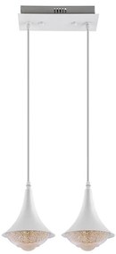 LED Luster na lanku 2xLED/9W/230V biela