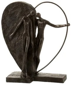 Hnedá dekoratívne soška Couple in hearth - 10 * 29 * 31 cm