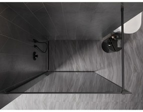 Mexen Kioto-F, sprchová zástena s rámom 100 x 202 cm, 8 mm grafit, grafitový profil, 800-100-104-66-40