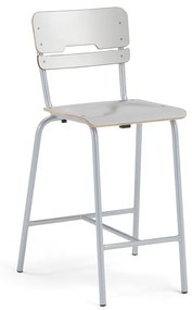 Školská stolička SCIENTIA, široké sedadlo, V 650 mm, strieborná/šedá