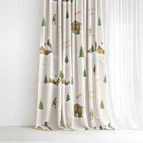 Goldea vianočný bavlnený záves - pásli ovce valaši 280x150 cm